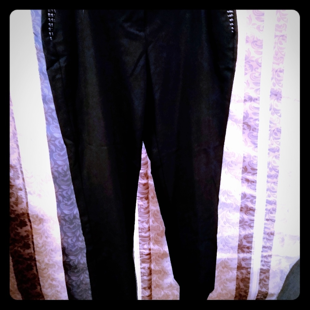 Women's Slacks Elastic ankles & bead embellishment